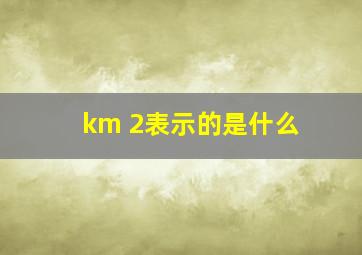 km 2表示的是什么